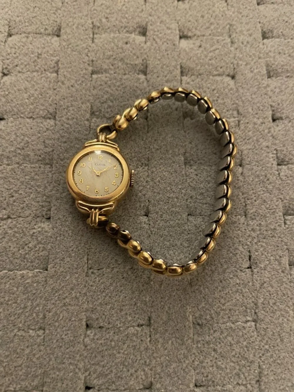 Vintage Gold Watch Elgin 1940s Deco Mid Century 10k Gold Filled Not Working